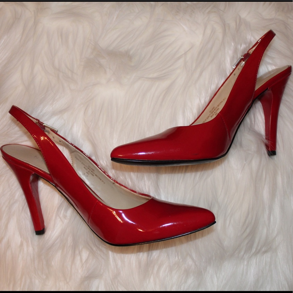 Nine West Strappy Red Heels